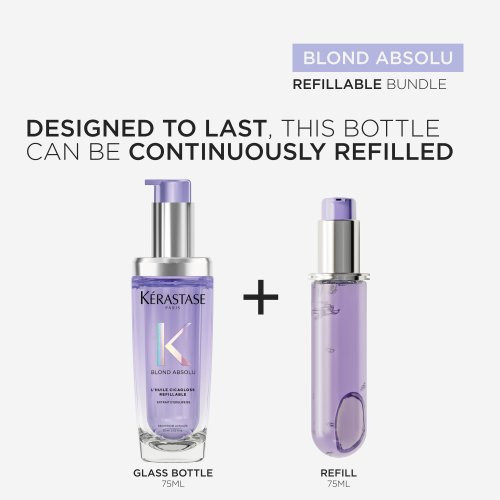 Kerastase Blond Absolu L'Huile Cicagloss Refillable Hair Oil Intensīvi gaišus matus stiprinoša eļļa 75ml