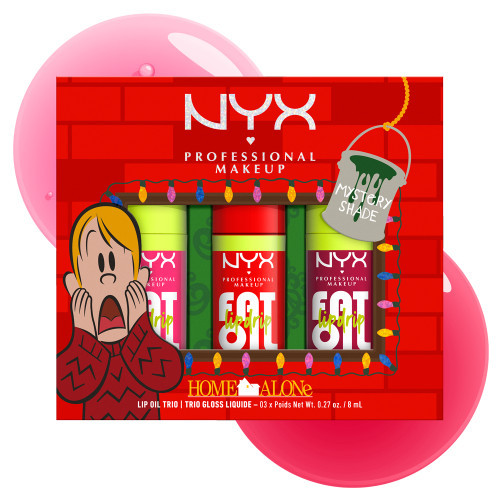 Nyx professional makeup XMAS Home Alone Fat Oil Lip Drip Trio Kit Komplekts, mitrināšana, lūpu spīdums 3 vienetai