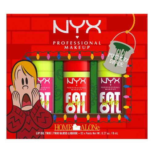 Nyx professional makeup XMAS Home Alone Fat Oil Lip Drip Trio Kit Komplekts, mitrināšana, lūpu spīdums 3 vienetai