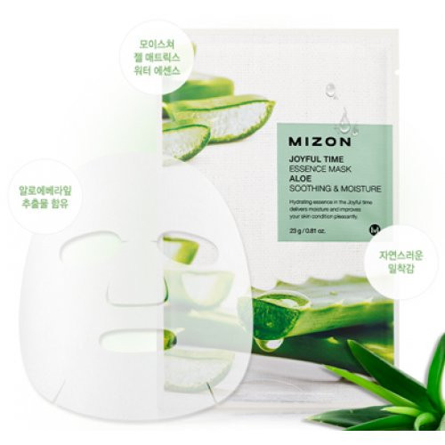 Mizon Joyful Time Essence Mask Aloe Auduma sejas maska ar alveju 23g