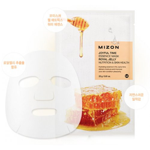 Mizon Joyful Time Essence Mask Royal Jelly Sejas maska ar bišu māšu pieniņu 23g