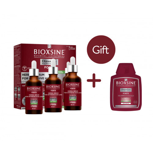 Bioxcin (Bioxsine) Dermagen Forte serums pret intensīvu matu izkrišanu + šampūns pret intensīvu matu izkrišanu 100ml - DĀVANĀ!