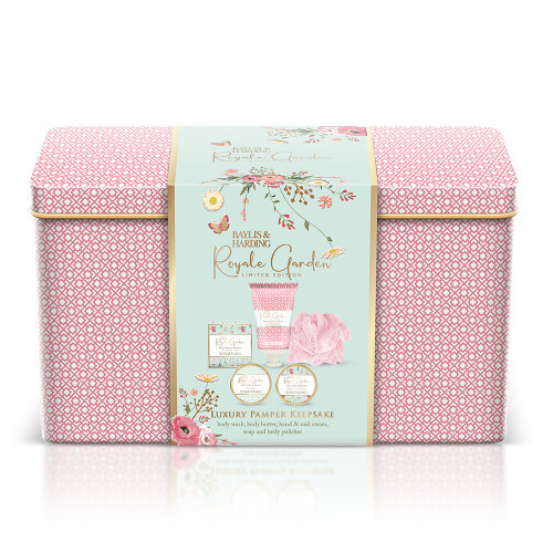 Baylis & Harding Royale Garden Rose, Poppy & Vanilla Luxury Pamper Keepsake Tin Gift Set Dāvanu komplekts