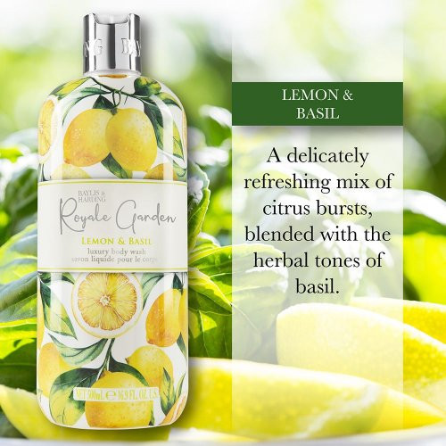 Baylis & Harding Luxury Body Wash Lemon & Basil Luksusa ķermeņa mazgāšanas līdzeklis 500ml