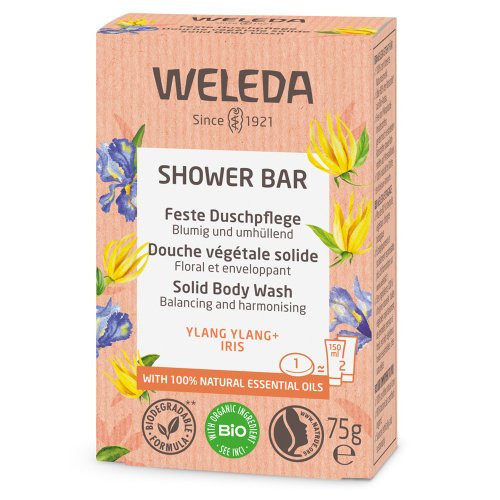 Weleda Shower Bar Solid Body Wash Ylang Ylang & Iris Dušas ziepes 75g