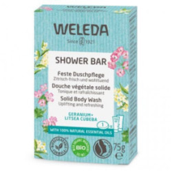 Weleda Shower Bar Solid Body Wash Geranium + Litsea Cubeba Dušas ziepes 75g