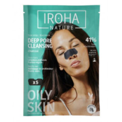 IROHA Black Nose Detox Strips Charcoal Plāksnītes piņņu likvidēšanai no deguna ar ogļu 5vnt