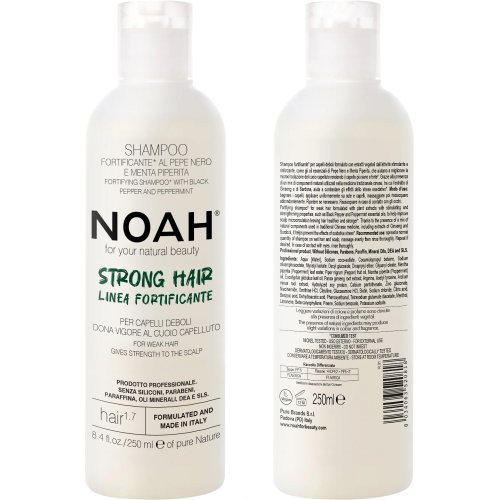 Noah Shampoo With Black Peper And Pepermint Stiprinošs šampūns vājiem matiem 250ml