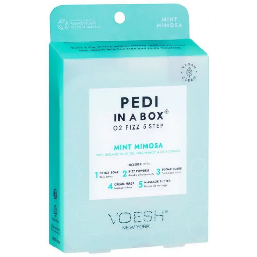 VOESH Pedi In A Box O2 Fizz 5 in 1 Mint Mimosa Kāju kopšanas procedūra Komplekts