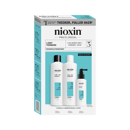 Nioxin System 3 Kit Matu kopšanas komplekts viegli retinošiem matiem 300ml+300ml+100ml