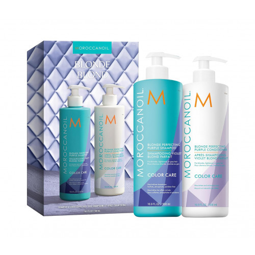 Moroccanoil Blonde Perfecting Purple Shampoo & Conditioner Duo Komplekts balinātiem matiem