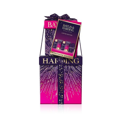 Baylis & Harding Midnight Fig & Pomegranate Luxury Pamper Present Gift Box Set Svinīgi iepakots ķermeņa kopšanas komplekts