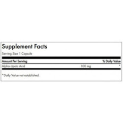 SWANSON Alpha Lipoic Acid Antioxidant Support 100mg Alfa lipoīnskābe 120 kapsulas