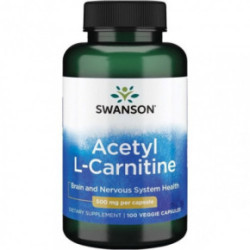 SWANSON Acetyl L-Carnitine 500mg Pārtikas papildinājums Acetil L-Karnitīns 100 kapsulas