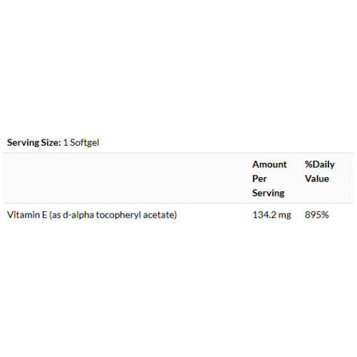 SWANSON Natural Vitamin E 134.2 mg Naturāls vitamīns E 100 kapsulas