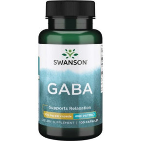 SWANSON Gaba High Potency 500 mg Uztura bagātinātājs Gaba 100 kapsulas