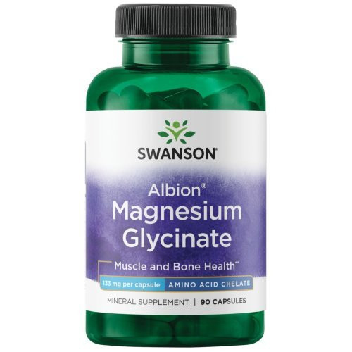 SWANSON Albion, Magnesium Glycinate 133 mg Magnija bisglicināts 90 kapsulas