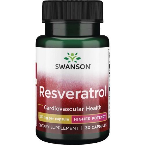 SWANSON Resveratrol 250 Mg Uztura bagātinātājs Resveratrols 30 kapsulas