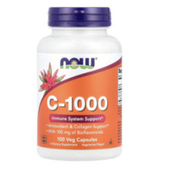 NOW Foods Vitamin C-1000 With Bioflavonoids C-1000 vitamīns ar bioflavonodēm 100 kapsulas