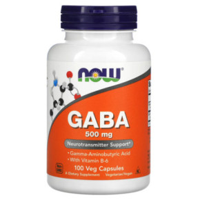 NOW Foods Uztura bagātinātājs GABA 500mg 100 kapsulas