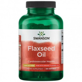 SWANSON Flexseed Oil Cardiovascular Health 1g Linsēklu eļļa 100 kapsulas