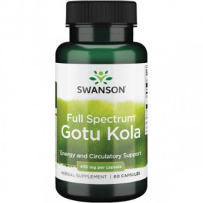 SWANSON Full Spectrum Gotu Kola Energy and Circulatory Support 435mg Enerģijas un asinsrites atbalstam 60 kapsulas