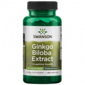 SWANSON Ginkgo Biloba Extract Cognitive Health 60mg Ginkgo Biloba 120 kapsulas