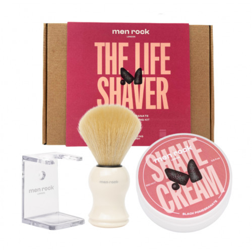 Men Rock The Life Shaver Black Pomegranate Essential Shaving Kit Skūšanās piederumu komplekts 1gab.