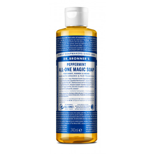 Dr. Bronner's Peppermint Pure-Castile Liquid Soap Šķidrās ziepes 240ml