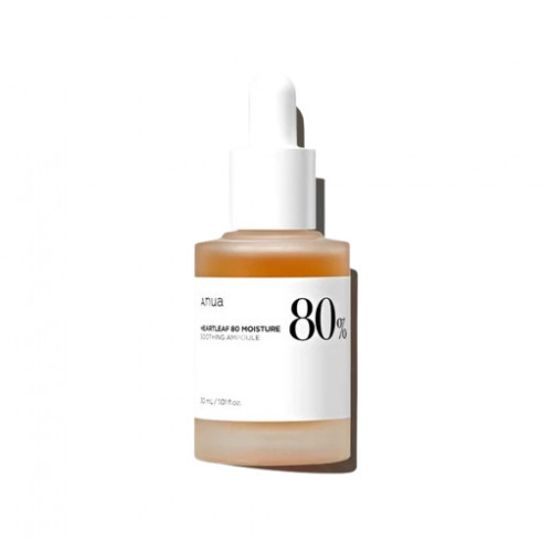 ANUA Heartleaf 80% Moisture Soothing Ampoule Sejas ādu nomierinošs līdzeklis 30ml