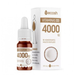 Ecosh Vitamin D3 With Coconut Vitamīns D3 ar kokoseļļu 1200IU 10ml
