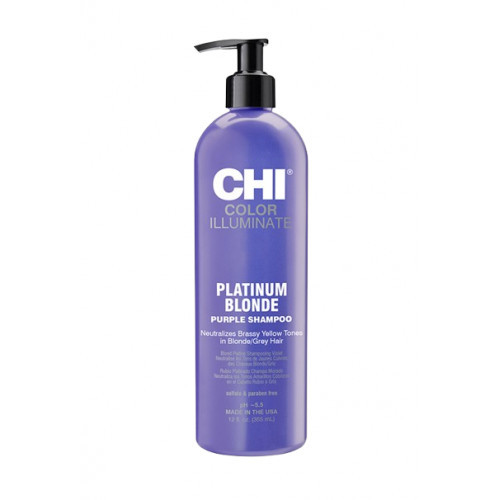 CHI Ionic Color Illuminate Platinum Blonde Shampoo Krāsu atjaunojošs šampūns 355ml