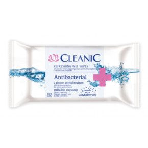 Cleanic Antibacterial Wet Wipes Mitrās salvetes 15vnt