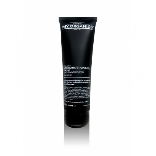 My.Organics Styling Gel Strong Stipras fiksācijas matu želeja ar mandelēm un linu sēklām 250ml