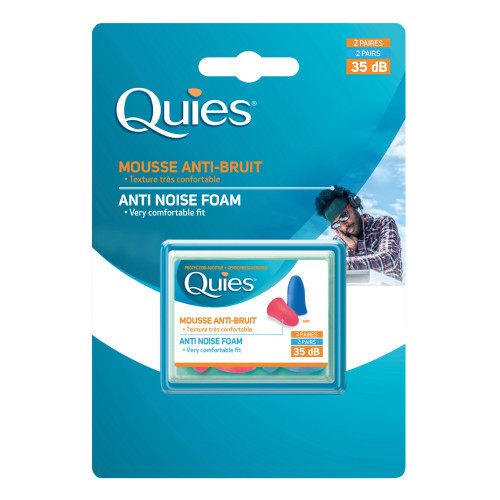 Quies Protective Ear Plugs Aizsargājoši ausu aizbāžņi, kas izgatavoti no poliuretāna putām 2 pāri