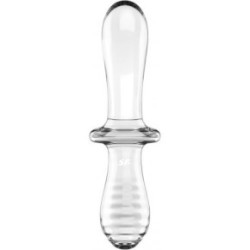 Satisfyer Double Crystal Universāls vibrators Transparent