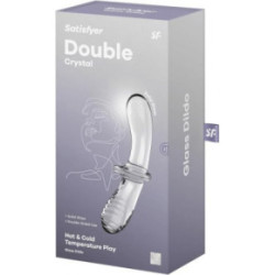 Satisfyer Double Crystal Universāls vibrators Transparent
