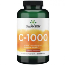 SWANSON Vitamin C with Rose Hips 1000 mg Vitamīns C ar ērkšķogu ekstraktu 30 kapsulas