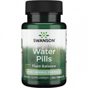 SWANSON Water Pills Fluid Balance Uztura bagātinātājs optimāla šķidruma līdzsvara uzturēšanai organismā 120 kapsulas