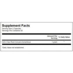 SWANSON Full Spectrum Cats Claw 500mg Traditional Immune Health Uztura bagātinātājs Una De Gato 100 kapsulas