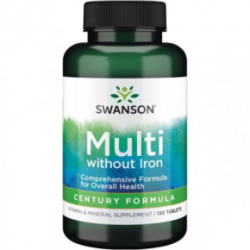 SWANSON Multivitamin without Iron Multivitaminų ir mineralų kompleksas, be geležies 130 kapsulas