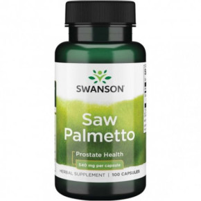 SWANSON Saw Palmetto 540mg Prostate Health Uztura bagātinātājs vīriešiem 100 kapsulas