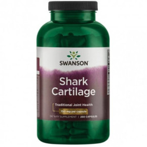SWANSON Shark Cartilage 750mg Traditional Joint Health Uztura bagātinātājs haizivs skrimšļas 250 kapsulių