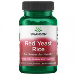 SWANSON Red Yeast Rice Cardiovascular Health Sarkanā rauga rīsu uztura bagātinātājs 60 kapsulas