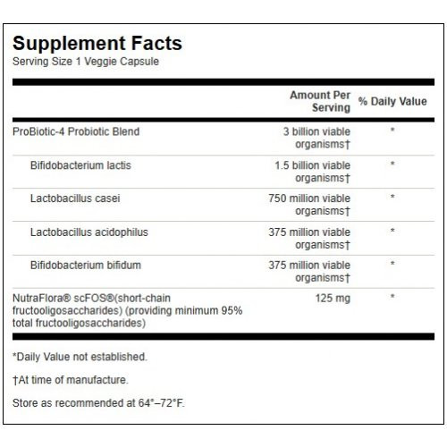 SWANSON ProBiotic-4 Digestive Health Pienskābes baktērijas, probiotikas 60 kapsulas