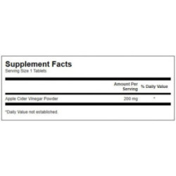 SWANSON Apple Cider Vinegar 200mg Detoxification Support Ābolu sidra etiķa uztura bagātinātājs 120 kapsulas
