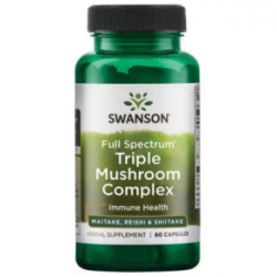 SWANSON Triple Mushroom Complex Immune Health Uztura bagātinātājs Maitake, Reishi un Shiitake 60 kapsulas