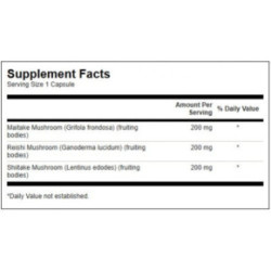 SWANSON Triple Mushroom Complex Immune Health Uztura bagātinātājs Maitake, Reishi un Shiitake 60 kapsulas