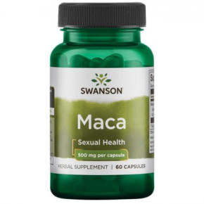 SWANSON Maca 500mg Sexual Health Uztura bagātinātājs 60 kapsulas