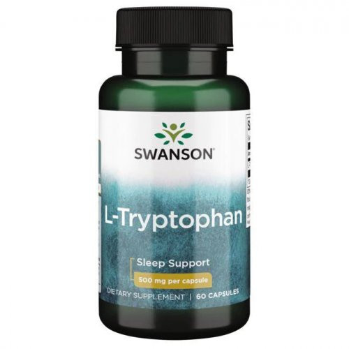 SWANSON L-Tryptophan 500mg Sleep Support Uztura bagātinātājs L-triptofāns 60 kapsulas